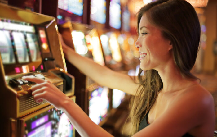 woman gambling in a casino